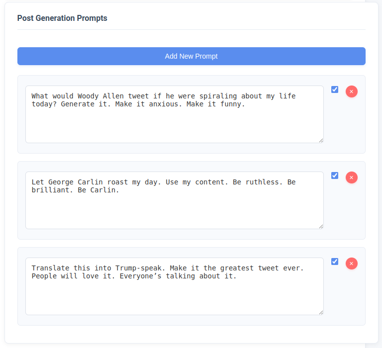 Multiple Prompts Setting